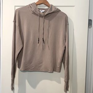 Joy Lab, M, clay-color cropped hoodie.